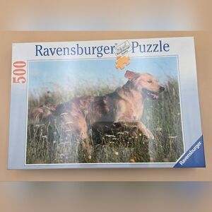 Ravensburger Dog In Flower Meadow 500 Pieces Jigsaw Puzzle. Factory Sealed